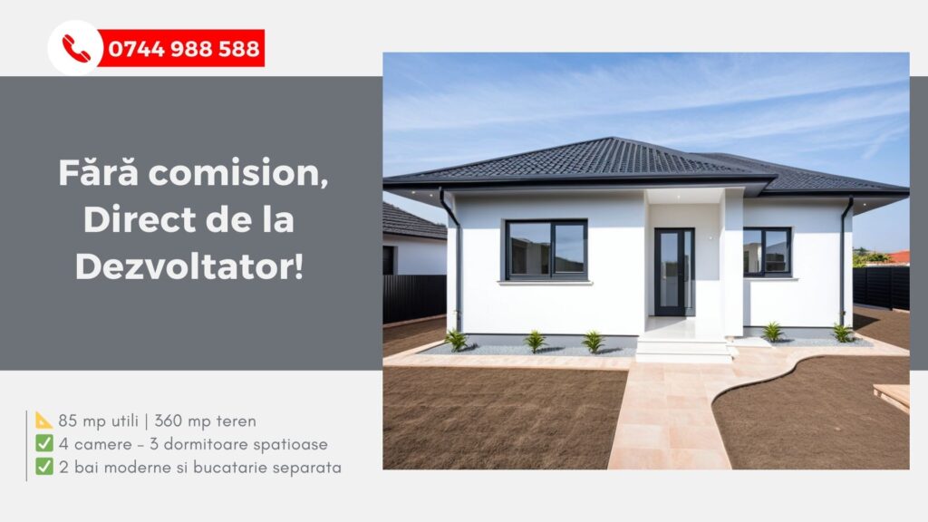 Casa de Vanzare 4 Camere Breazu, 85 mp utili, 360 mp teren, predare la cheie