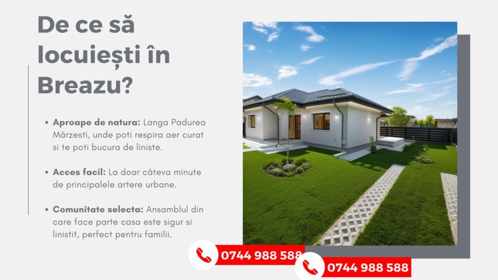Casa de Vanzare 4 Camere Breazu, 85 mp utili, 360 mp teren, predare la cheie
